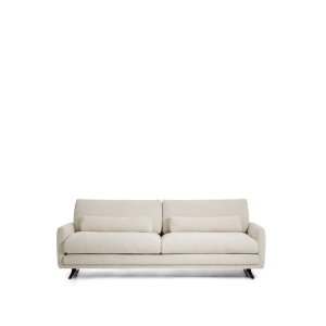 KAVE HOME Veliro 3 pers. sofa - beige chenille og sort st�l (240cm)