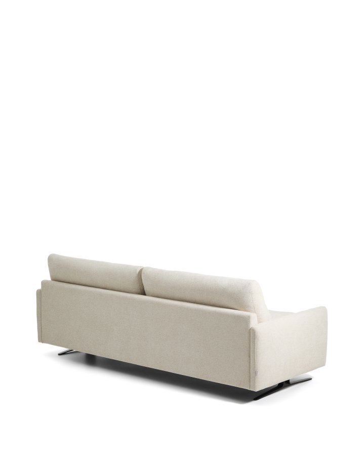 KAVE HOME Veliro 3 pers. sofa - beige chenille og sort st�l (240cm)