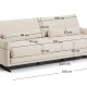 KAVE HOME Veliro 3 pers. sofa - beige chenille og sort st�l (240cm)