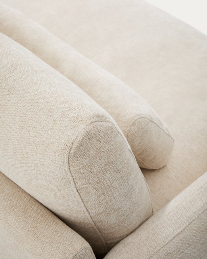 KAVE HOME Veliro 3 pers. sofa - beige chenille og sort st�l (240cm)