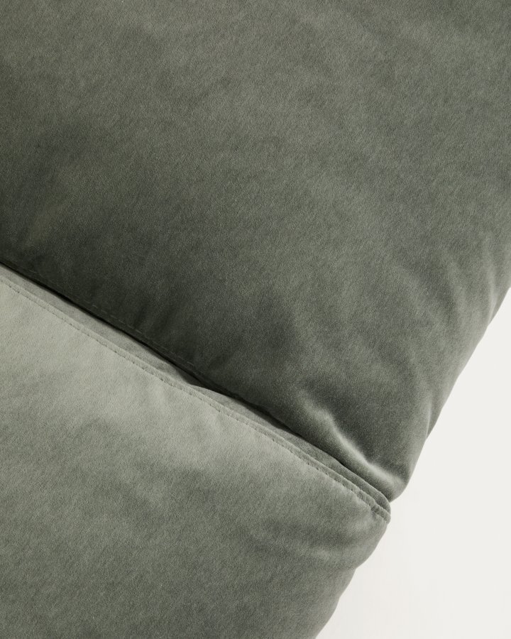 KAVE HOME Veliro 3 pers. sofa - gr�n fl�jl stof og sort st�l (240cm)