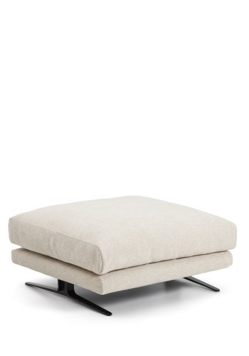 KAVE HOME Veliro fodskammel, rektangul�r - beige chenille og sort st�l (90x85)