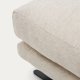 KAVE HOME Veliro fodskammel, rektangul�r - beige chenille og sort st�l (90x85)