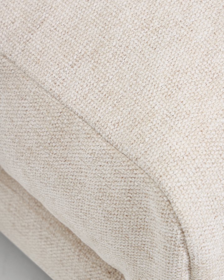 KAVE HOME Veliro fodskammel, rektangul�r - beige chenille og sort st�l (90x85)