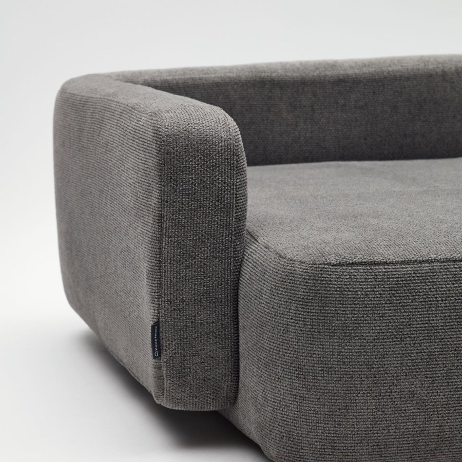 KAVE HOME Bowie hundekurv, stor, rektangulr - mrkegr stof (70x96)