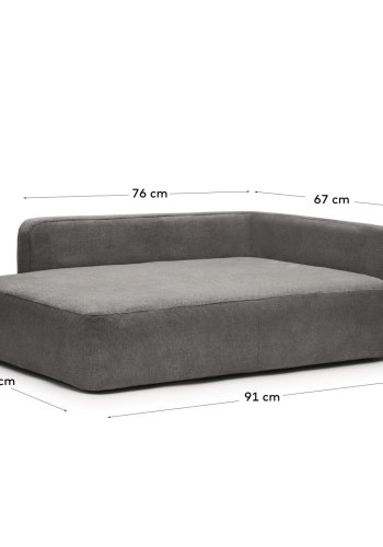 KAVE HOME Bowie hundekurv, stor, rektangulr - mrkegr stof (70x96)