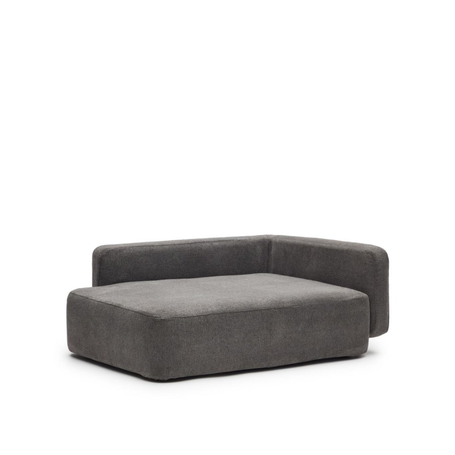 KAVE HOME Bowie hundekurv, lille, rektangulr - mrkegr stof (60x73)