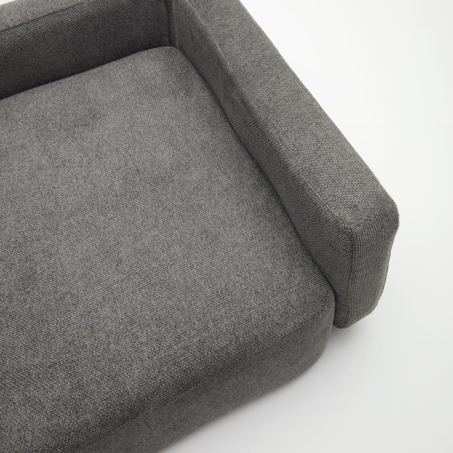 KAVE HOME Bowie hundekurv, lille, rektangulr - mrkegr stof (60x73)