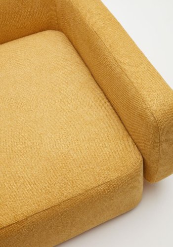 KAVE HOME Bowie hundekurv, lille, rektangulr - sennepsgul stof (60x73)