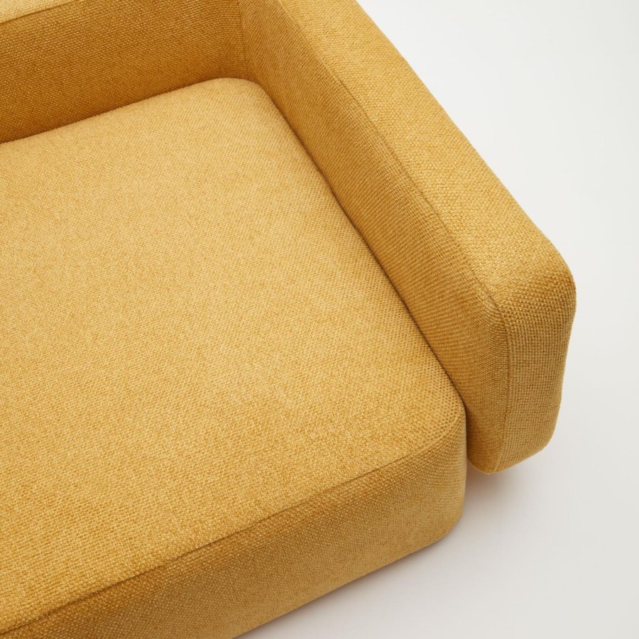 KAVE HOME Bowie hundekurv, lille, rektangulr - sennepsgul stof (60x73)