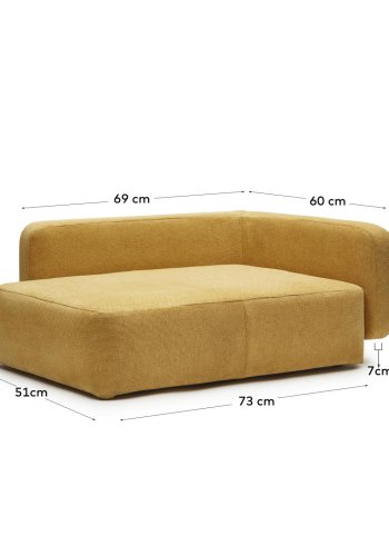 KAVE HOME Bowie hundekurv, lille, rektangulr - sennepsgul stof (60x73)