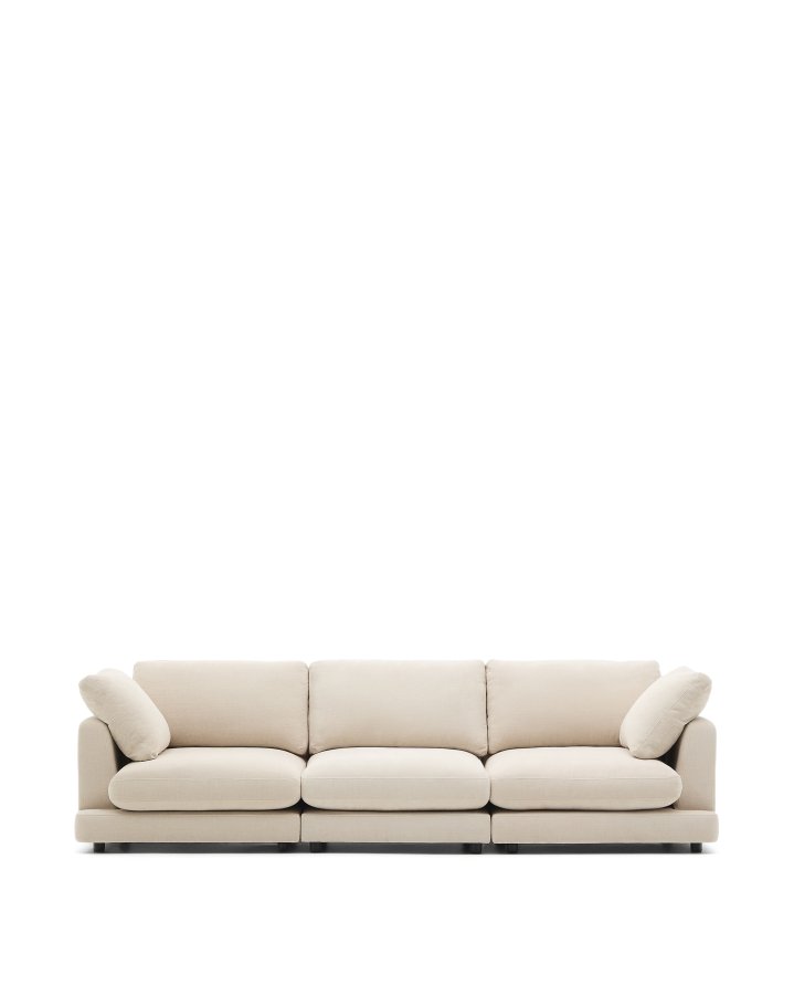 KAVE HOME Sofa Gala 4-seter i beige chenille FSC Mix Credit 300 cm
