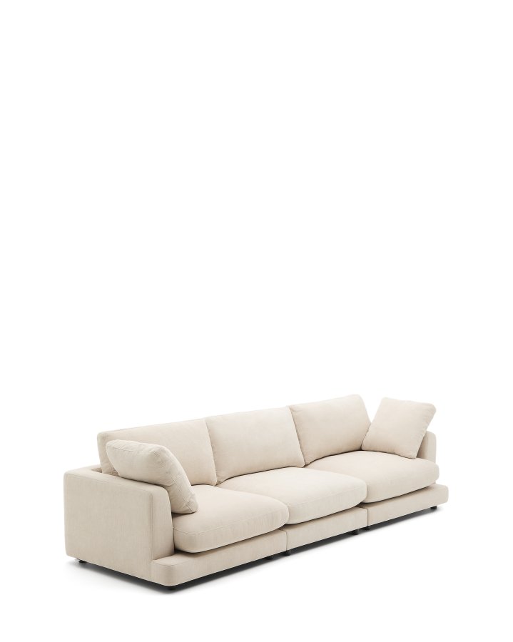 KAVE HOME Sofa Gala 4-seter i beige chenille FSC Mix Credit 300 cm