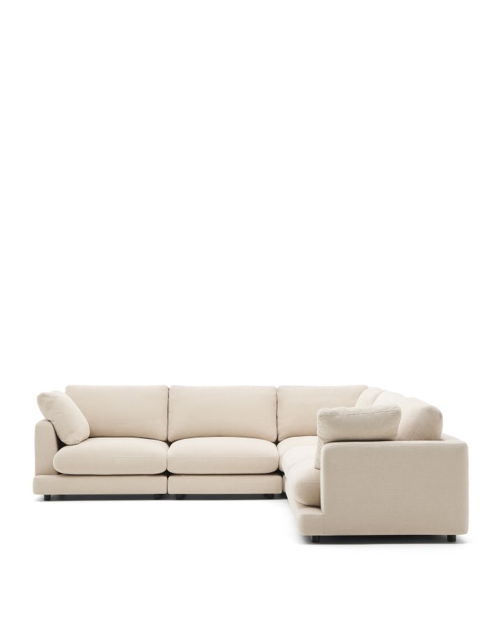  KAVE HOME Gala Ecksofa 6 Personen. - beige Chenille (300x300cm)