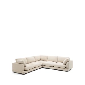  KAVE HOME Gala hjrnesofa 6 pers. - beige chenille (300x300cm)