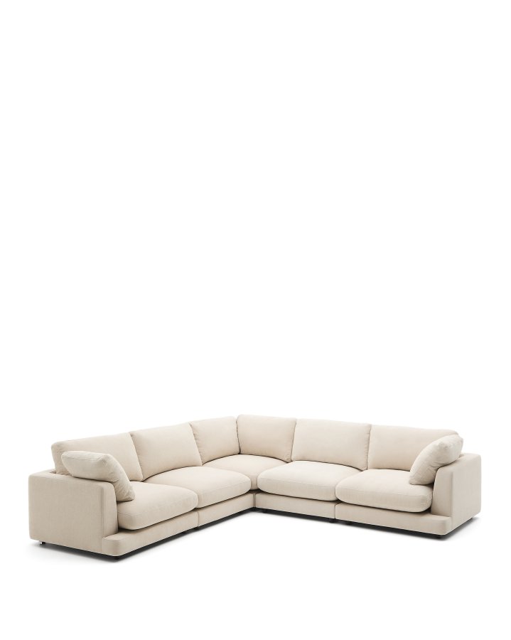  KAVE HOME Gala Ecksofa 6 Personen. - beige Chenille (300x300cm)