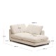 KAVE HOME Gala sjeselong hyre i beige, 193 x 105 cm