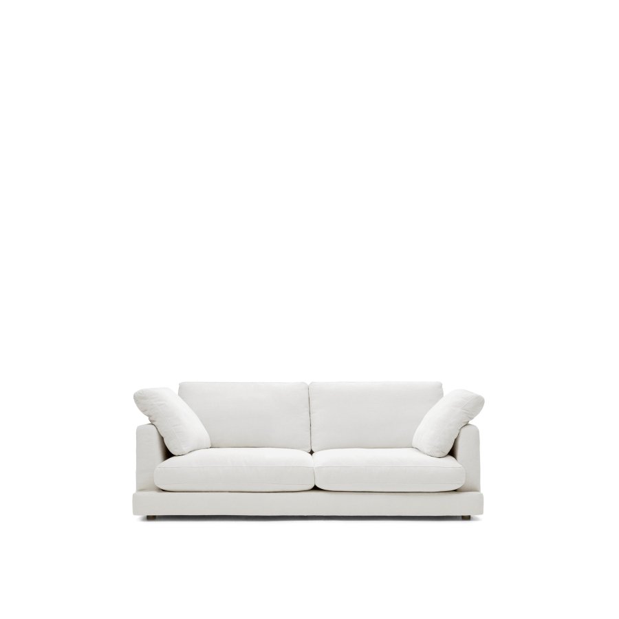 KAVE HOME Gala 3-seters sofa - hvitt stoff (210cm)