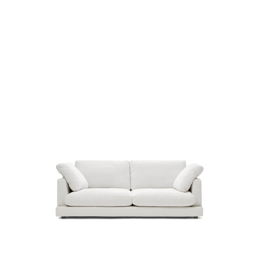 KAVE HOME Gala 3-seters sofa - hvitt stoff (210cm)