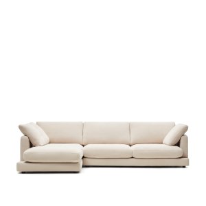 KAVE HOME Gala 4-sits soffa med schäslong p vänster sida i beige, 300 cm