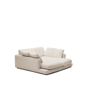 KAVE HOME Gala 3-sits soffa med dubbel schäslong i beige, 210 cm
