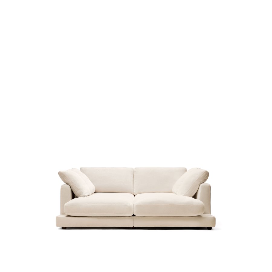 KAVE HOME Gala 3 pers. sofa, m. dobbelt chaiselong - beige stof (210cm)