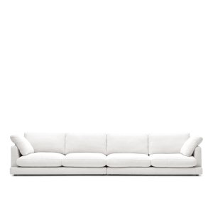 KAVE HOME Gala 6-seters sofa - hvitt stoff (390cm)