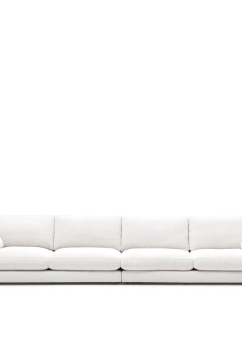 KAVE HOME Gala 6-seters sofa - hvitt stoff (390cm)