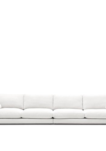 KAVE HOME Gala 6-seters sofa - hvitt stoff (390cm)