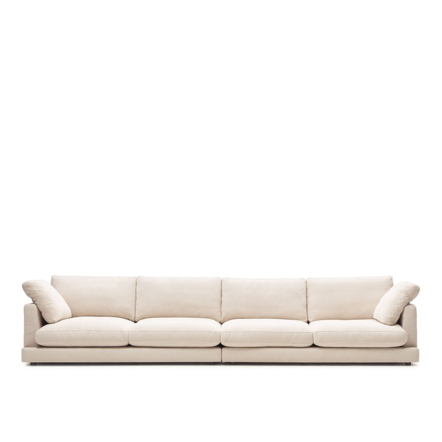 KAVE HOME Gala 6-seters sofa - beige stoff (390cm)