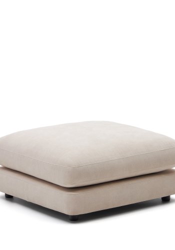 KAVE HOME Gala fotskammel, firkantet - beige stoff (90x90)
