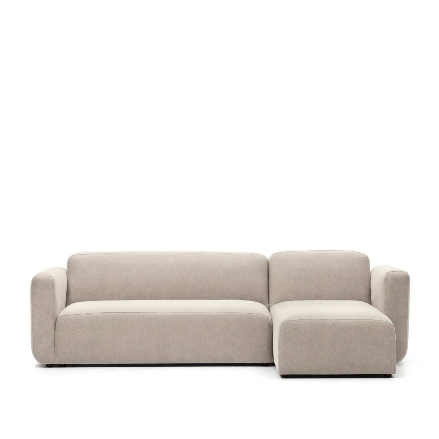 KAVE HOME Neom 3-personers modulsofa, med hyre/venstre sjeselong - beige stoff (263cm)