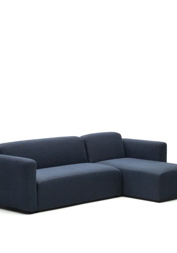 KAVE HOME Neom 3-personers modulsofa, med hyre/venstre sjeselong - bltt stoff (263cm)