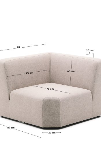 KAVE HOME Neom hjrnemodul beige 75 cm FSC Mix Kreditt