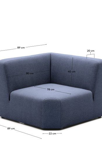 KAVE HOME Neom hjrnemodul bl 75 cm FSC Mix Credit