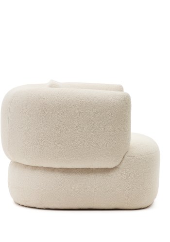 KAVE HOME Martina lenestol, med armlener og pute - off-white bouclé