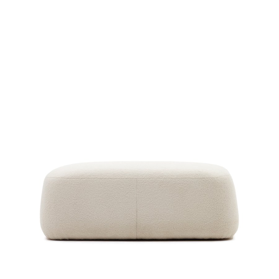 KAVE HOME Martina fodskammel, rektangulr - offwhite bouclé (123x85)
