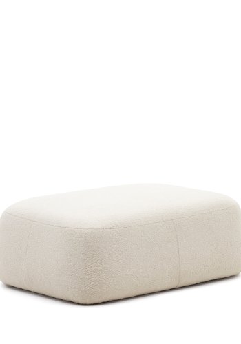 KAVE HOME Martina fodskammel, rektangulr - offwhite bouclé (123x85)