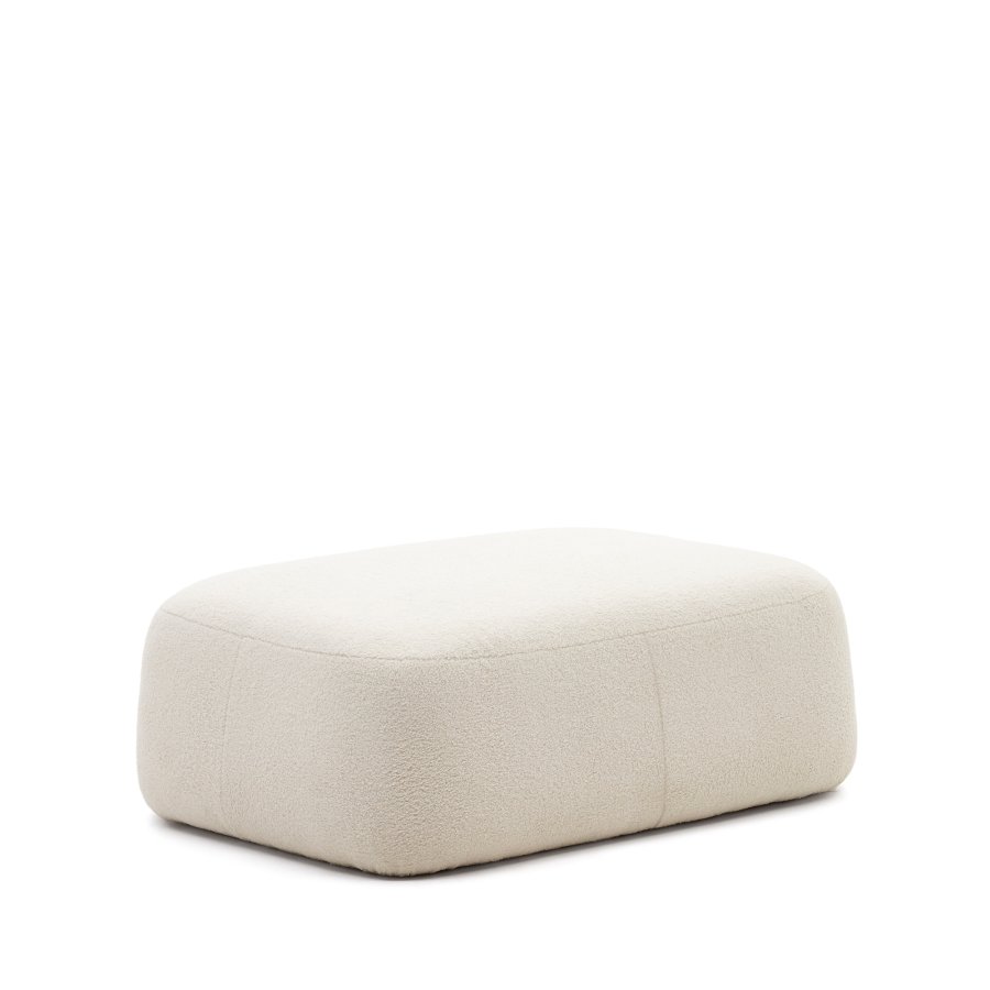 KAVE HOME Martina fodskammel, rektangulr - offwhite bouclé (123x85)