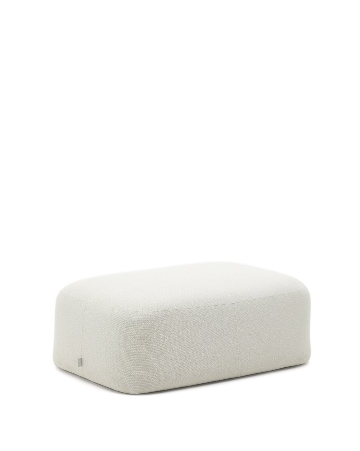 KAVE HOME Martina fotskammel i ecru chenille 123 x 85 cm