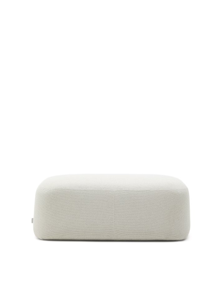 KAVE HOME Martina fotskammel i ecru chenille 123 x 85 cm