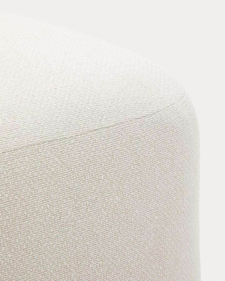 KAVE HOME Martina fotskammel i ecru chenille 123 x 85 cm