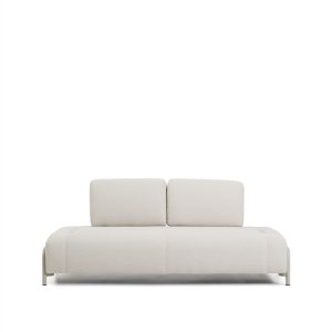 KAVE HOME Compo 2-pers. modul sofa - ecru chenille stof og beige metal (200cm)