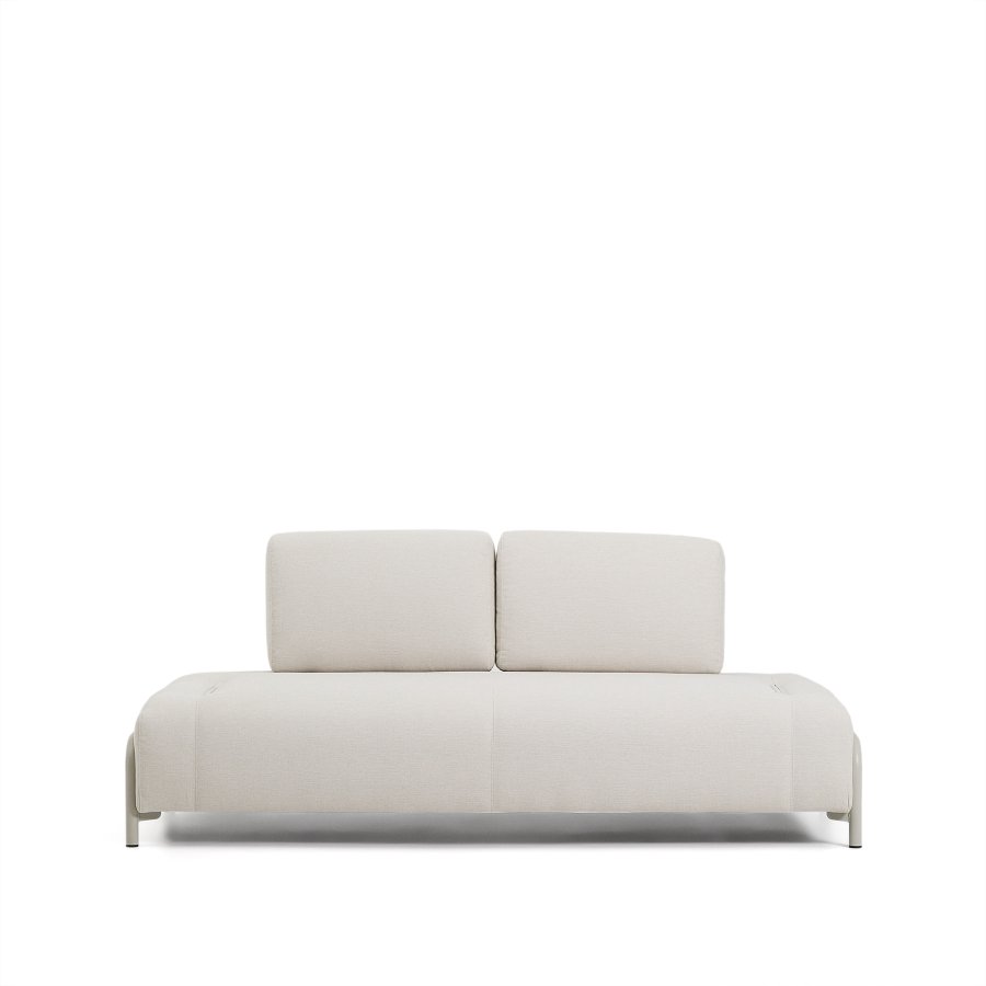 KAVE HOME Compo 2-pers. modul sofa - ecru chenille stof og beige metal (200cm)