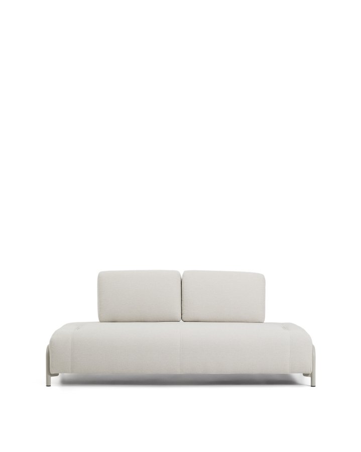 KAVE HOME Compo 2-pers. modul sofa - ecru chenille stof og beige metal (200cm)