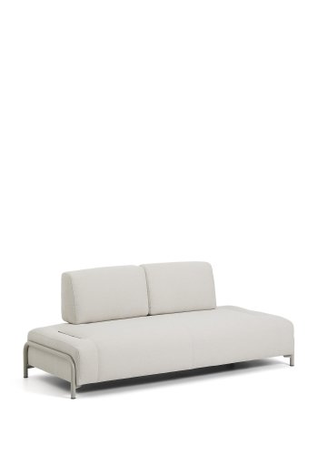 KAVE HOME Compo 2-pers. modul sofa - ecru chenille stof og beige metal (200cm)