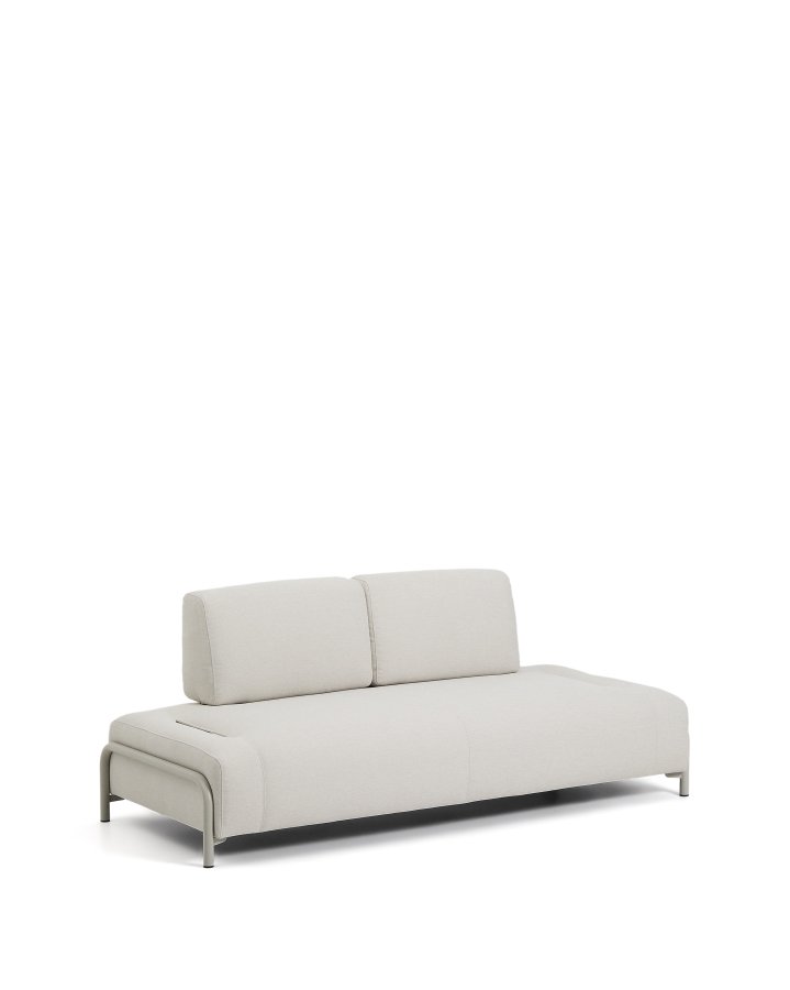 KAVE HOME Compo 2-pers. modul sofa - ecru chenille stof og beige metal (200cm)