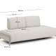 KAVE HOME Compo 2-pers. modul sofa - ecru chenille stof og beige metal (200cm)