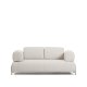 KAVE HOME Compo 2-pers. sofa - ecru chenille stof og beige metal (200cm)