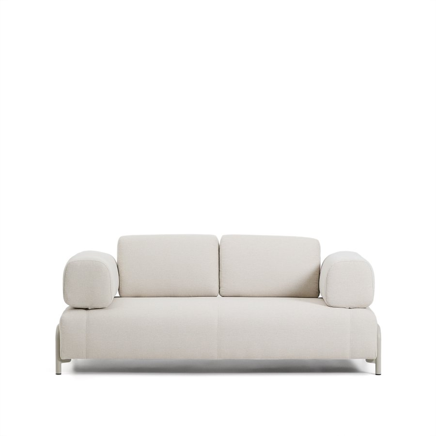 KAVE HOME Compo 2-pers. sofa - ecru chenille stof og beige metal (200cm)